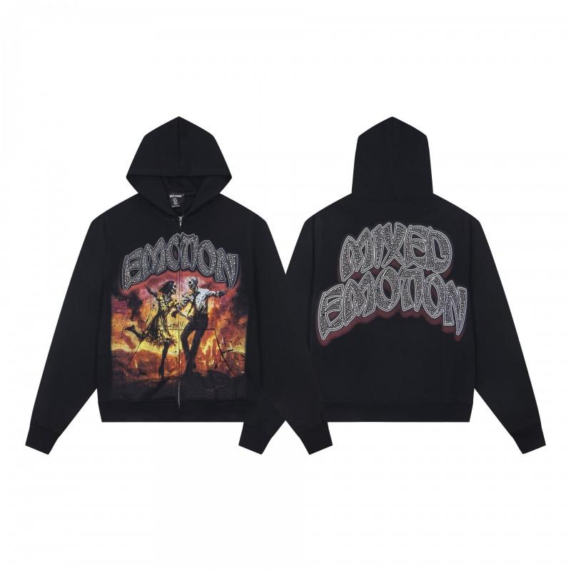 Mens Oversized Cotton Hoodie Streetwear Hip Hop Graphic Print Loose Fit Pullover Sweatshirt Fall