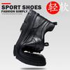 Mens Casual Leather Shoes 2026 Trendy British Style Round Toe Low Cut Soft Sole