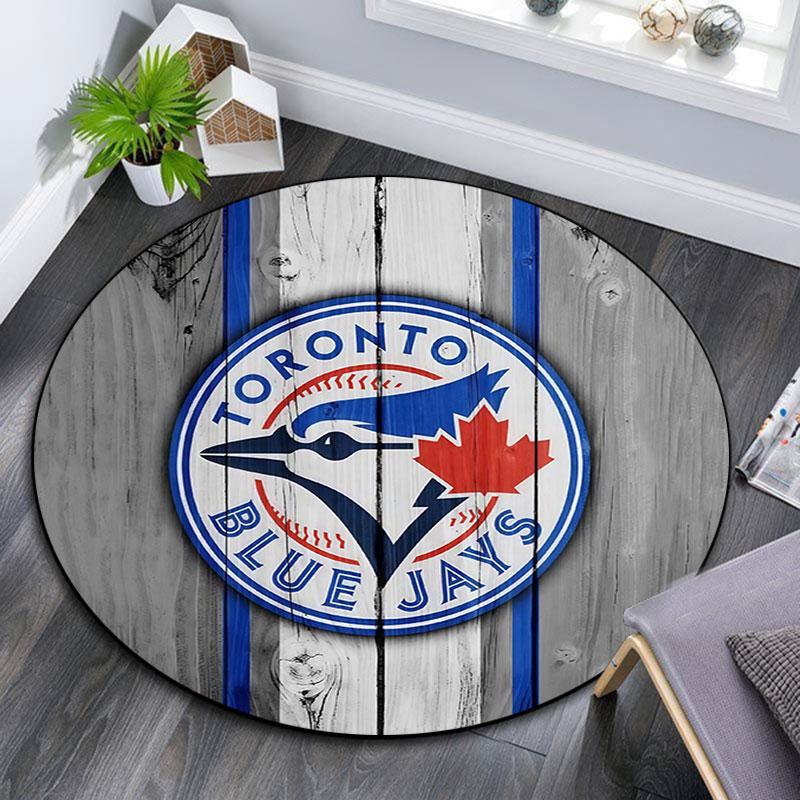 Toronto Blue Jays2,Round Area Rug,Carpet Rug for Living Room Bedroom Sofa Playroom Decor,Non-slip Floor Mat