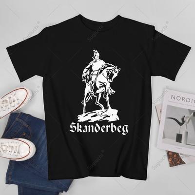 Unisex Unisex Skanderbeg Republik Albanien Shqipria Tirana Albanisches T-Shirt Shirts T-Shirts WoUnisex Jungen 100% Baumwolle T-Shirt