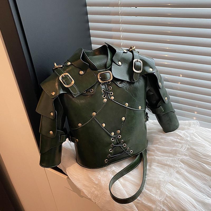 Stylish retro medieval shoulder helmet armor three-dimensional tote bag personalized halloween oblique span bag