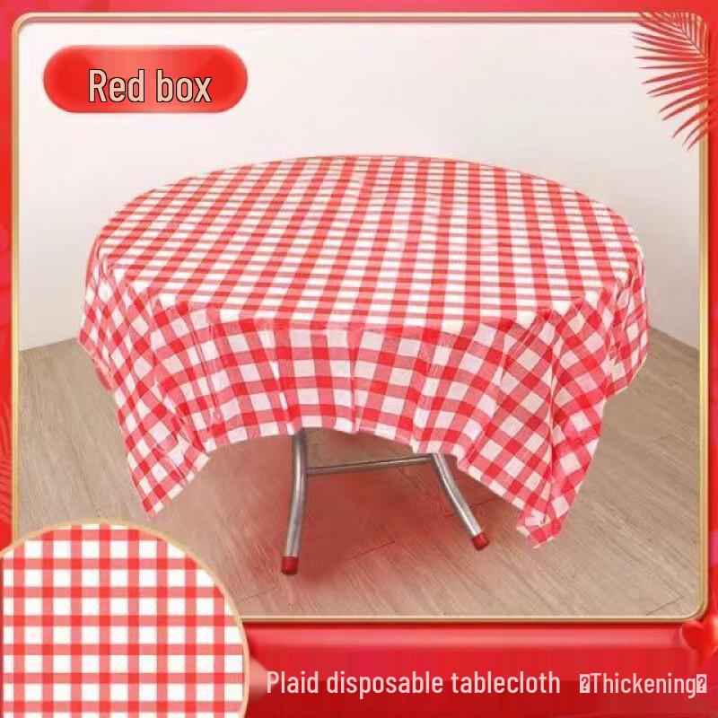 Handun Commercial Disposable Black & White Checkered Fabric Tablecloth
