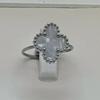 High Version Of The Four-Leaf Clover Ring Does Not Fade Opening Adjustable Titanium Steel Ring Simple Versatile Women's Ring