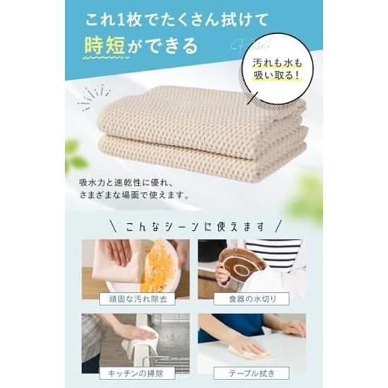 Quick-drying Absorbent Kitchen Towel Dish Cloth (12 pieces) Soft Microfiber (Off White pieces))