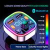 Q5 Auto Bluetooth FM vysílač Bezdrátový Duální USB Type-c Rychlé nabíjení MP3 Handsfree Audio přehrávač Autosada Autopříslušenství