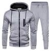 Men's Autumn/Winter Casual Sportswear Set: Zipper Hoodie and Sweatpants