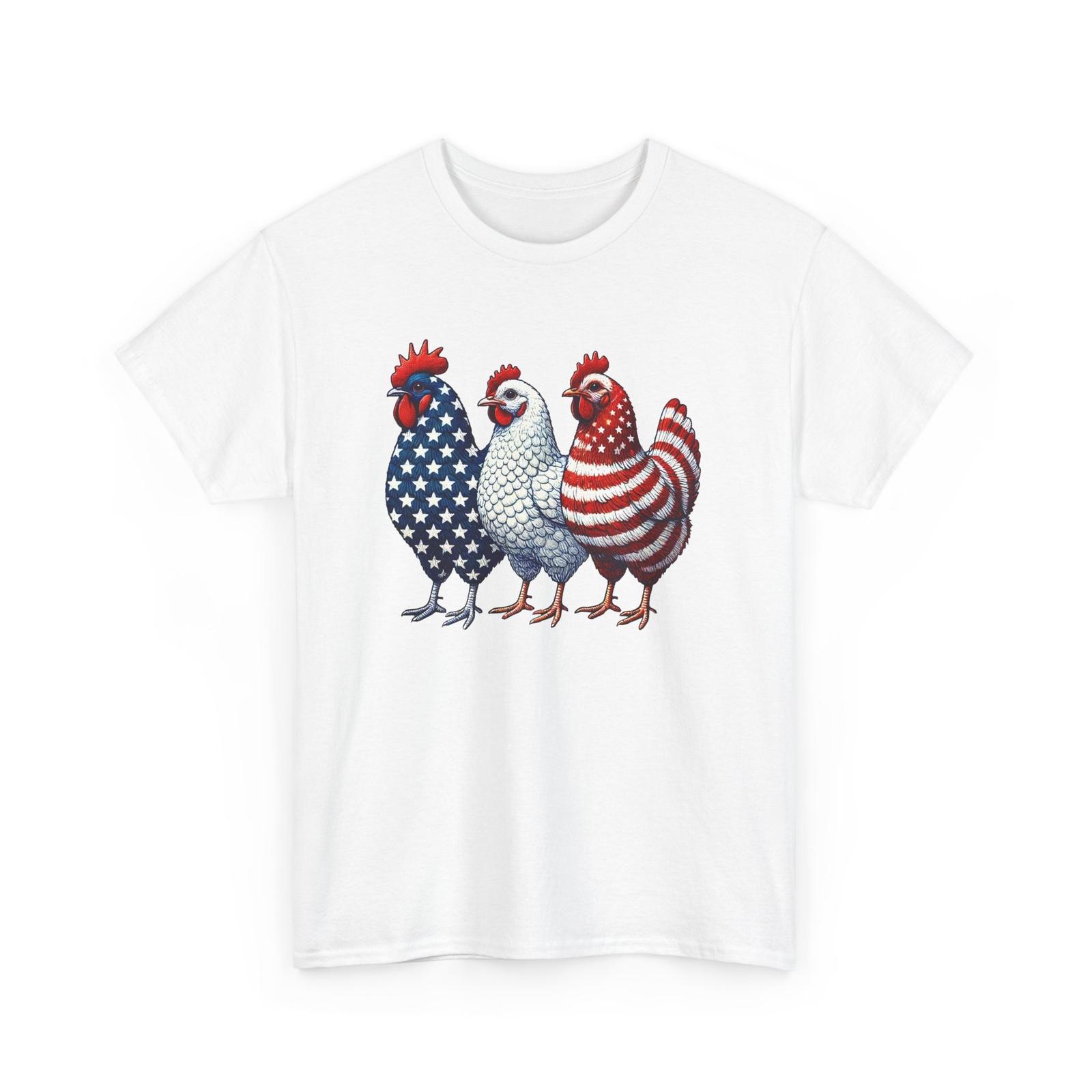 Patriotic USA Chicken tee | USA Strong T-Shirt | Celebrate the Land of the Free Unisex T-Shirt S