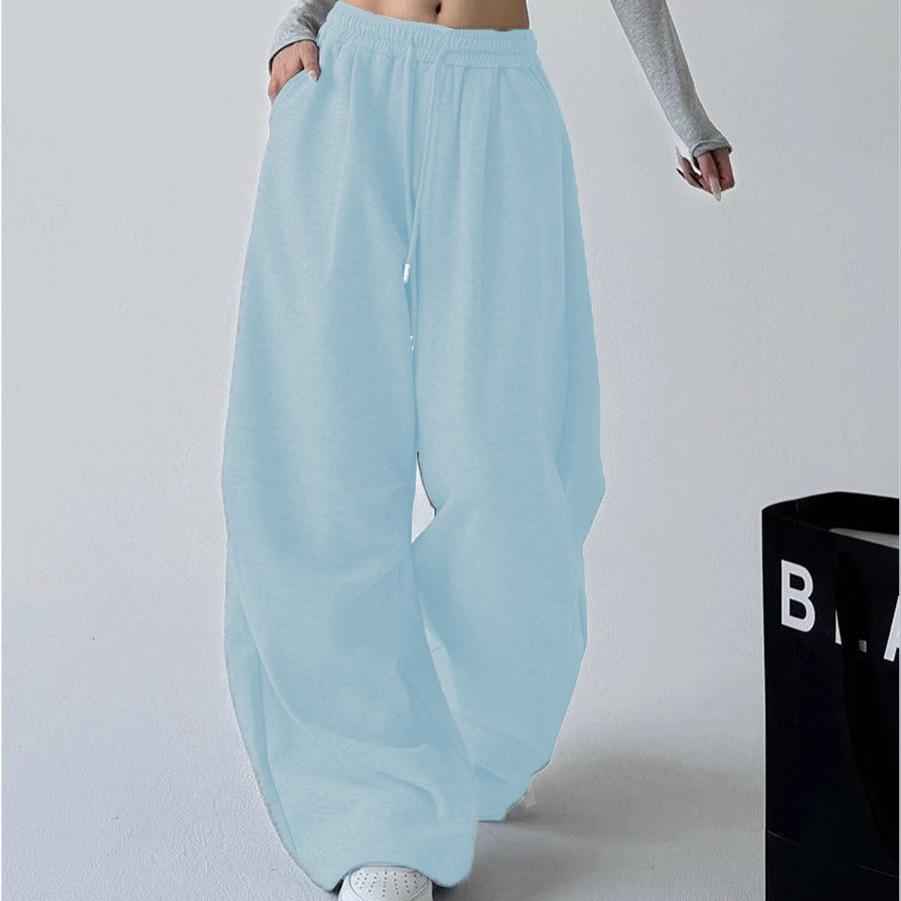 Graue High-Waist Weitbeinige Hose für Damen