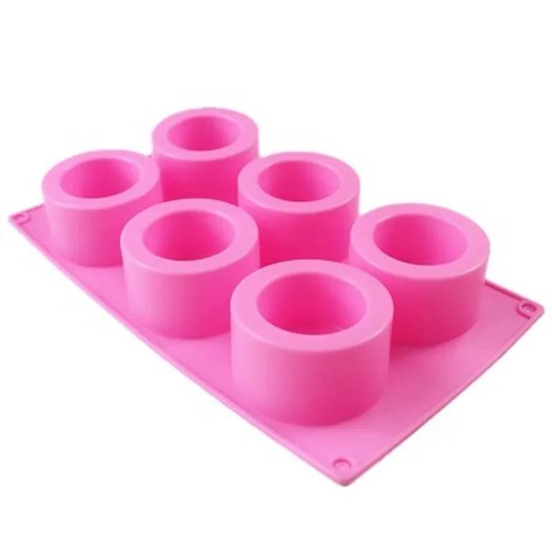 

1 Pcs 6 Holes Silicone Cake Mold Cup Mould Bakeware Baking Pastry Cupcake Moulds Kitchen Accessories Color Random розовый