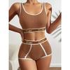 A Comfortable, Fitted, Breathable, Soft, Threaded, English Edge Patchwork Bra Set