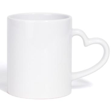 350ML 12oz Leere Keramiktasse Herzhenkel-Typ für Sublimation Ohne Bild Weiße Oberfläche