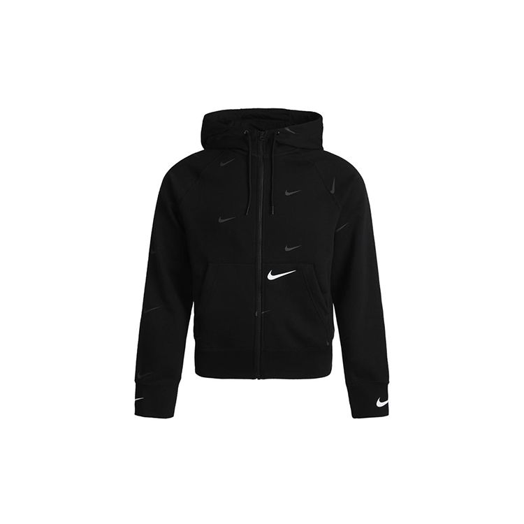 Nike Pánská bunda s kapucí a logem, pevná, ležérní, svrchní oděv, černá DA0083-010