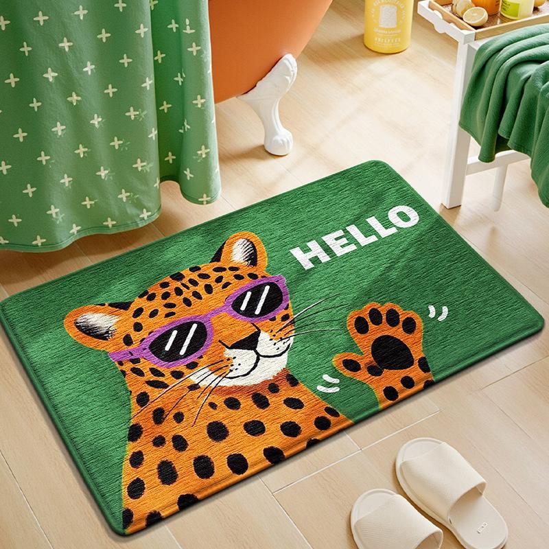 Premium Cartoon Animal Bath Mat, Ultra Soft Memory Cotton Bathroom Rug, Water Absorption & Quick Dry, Non-Slip (Multiple Styles)