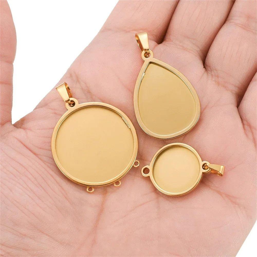 5pcs Blank Pendant Charms Round Blank Pendant Trays Versatile Tray Setting  Jewelry Making