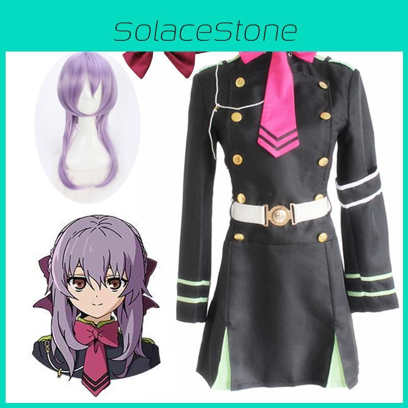 Elegant Anime Seraph Of The End Shinoa Hragi Military Uniform Cosplay Costume Dress For All Occasions