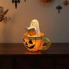 Decorative Lamp Spooky Tabletop Ornament with Light Compact for Bookshelf, Party