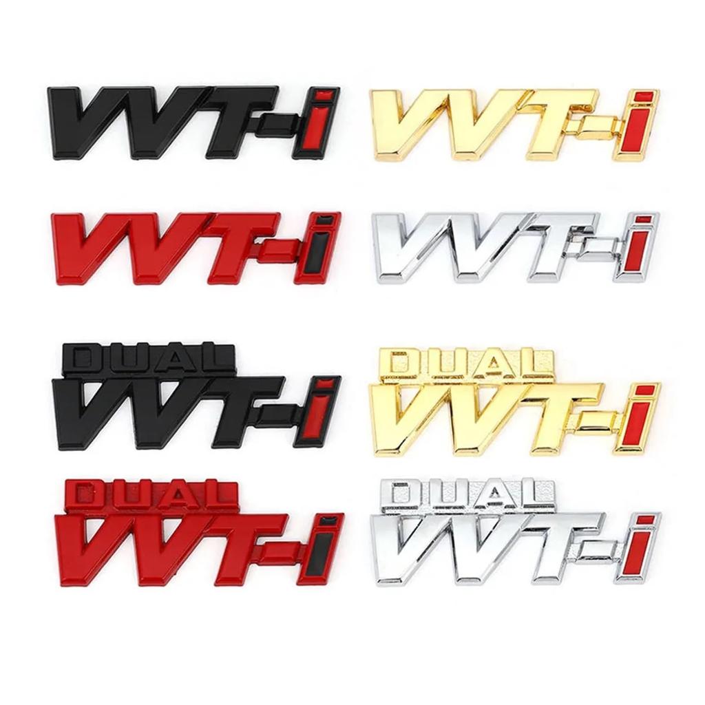 Car Sticker Emblem Auto Side Wings Badge Decal Dual VVT-i VVTi Camry Chr Avensis Reiz (Dual VVT-i Silver)