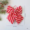 Christmas Tree Decoration Bows with Striped Plaid Fabric Ribbon Multiple Sizes Available Long Lasting Holiday Use Material