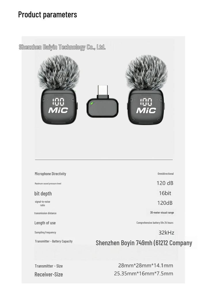 Dual Wireless Lavalier Microphone with Digital Display & AI Noise Reduction for Video Streaming & Live E-commerce