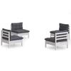 vidaXL 4-part. Garden Lounge Set with Anthracite Cushions Pine Wood