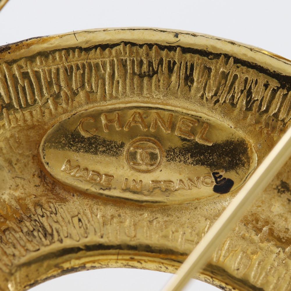 Chanel COCO Mark Brooch Matelasse Plated Gold 34.3g Women Used