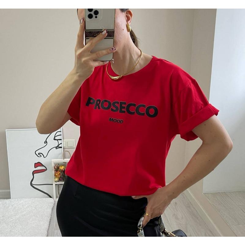 Plus Size  Women's Summer Letter-printed Round Neck Loose Short Sleeved Top