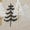 Multi-sizes Christmas Table Runner Linen Beige Table Runner Decoration With Christmas Trees, Pine Trees And Snowflakes Pattern