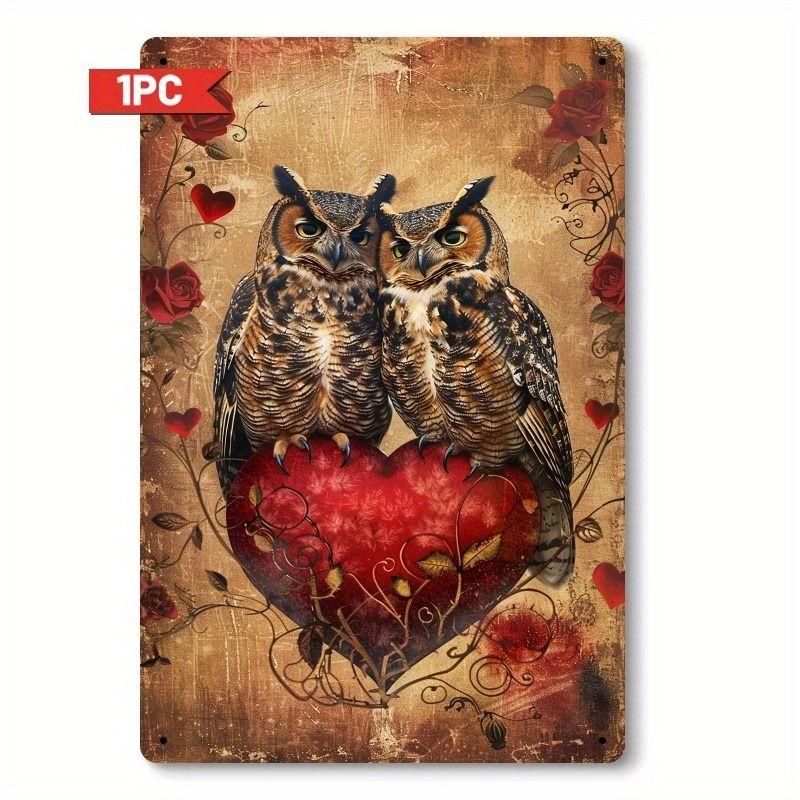Peinture décorative métallique rétro pour la Saint-Valentin pour chambre à coucher de couples, salon, café, bar, restaurant