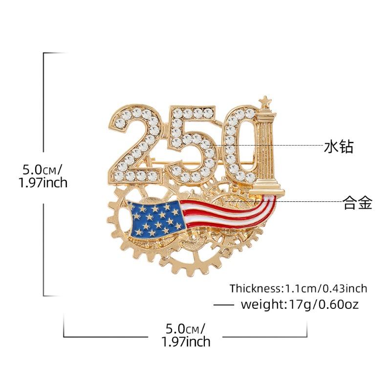 Founding Week Commemorative Brooch Independence Day Patriotic Medal Corsage Accessories