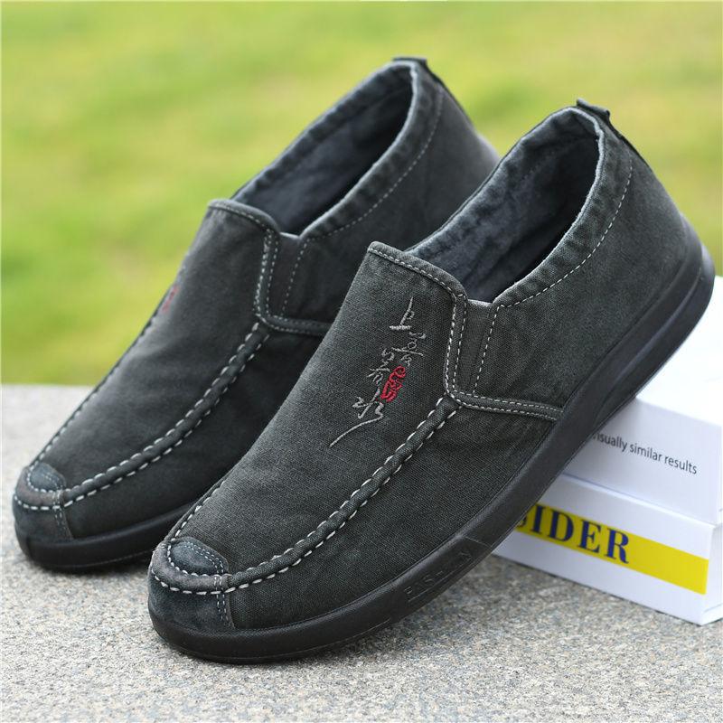Old Beijing Cloth Shoes Men's Shoes Spring and Autumn Canvas Shoes Men's Casual Shoes Comfortable and Lightweight Board Shoes Non-slip Korean