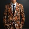 Men's 3D Printed Suit Cos Party Stage Nightclub Shiny Cool Performance Suit