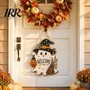 Indoor Outdoor Holiday Sign Black Cat Ghost Door Sign, Halloween Decorative Plaque, Wooden Hanging Craft Decorations Vintage Rustic Decor with