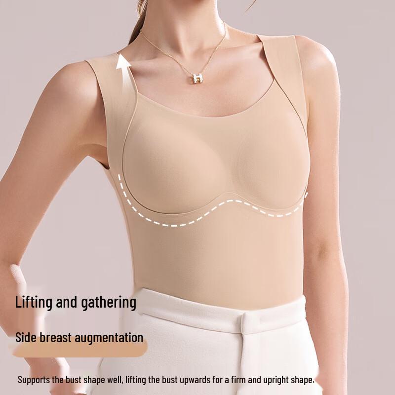 Audifun Women's 100% Down Warm Vest with Integrated Bra Pads