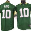Green Bay Packers 10 Love Custom Embroidered Rugby Jersey Men Women Fans