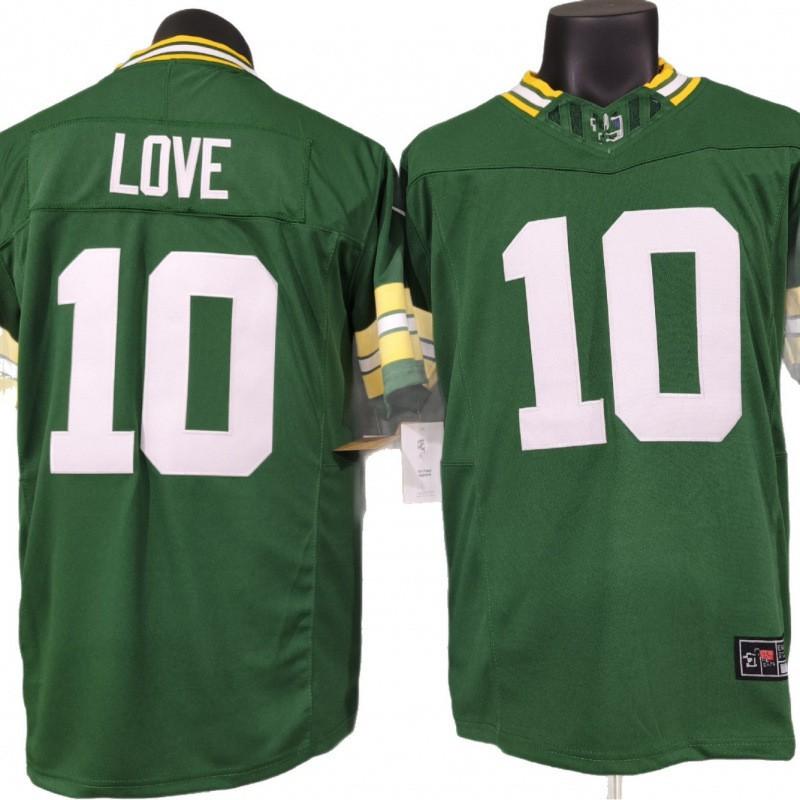 Green Bay Packers 10 Love Custom Embroidered Rugby Jersey Men Women Fans