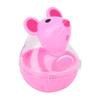Pet Cat Dog Leakage Feeder Slow Food Dispenser Mice Tumbler Design Ball Toy(Pink)
