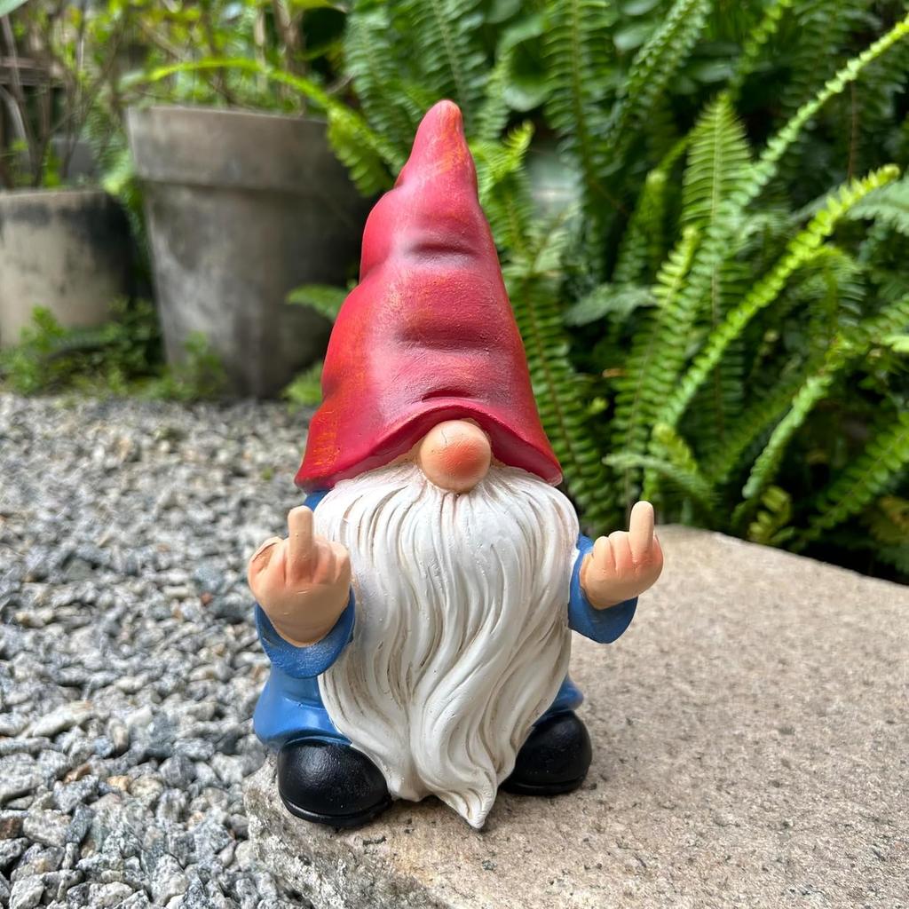 Outdoor Garden Gnome Statue Decoration- Funny Drinking Coffee Gnome Figurine Ornament for Indoor Outdoor Home Patio Yard Lawn - Lucky Gnome Unique