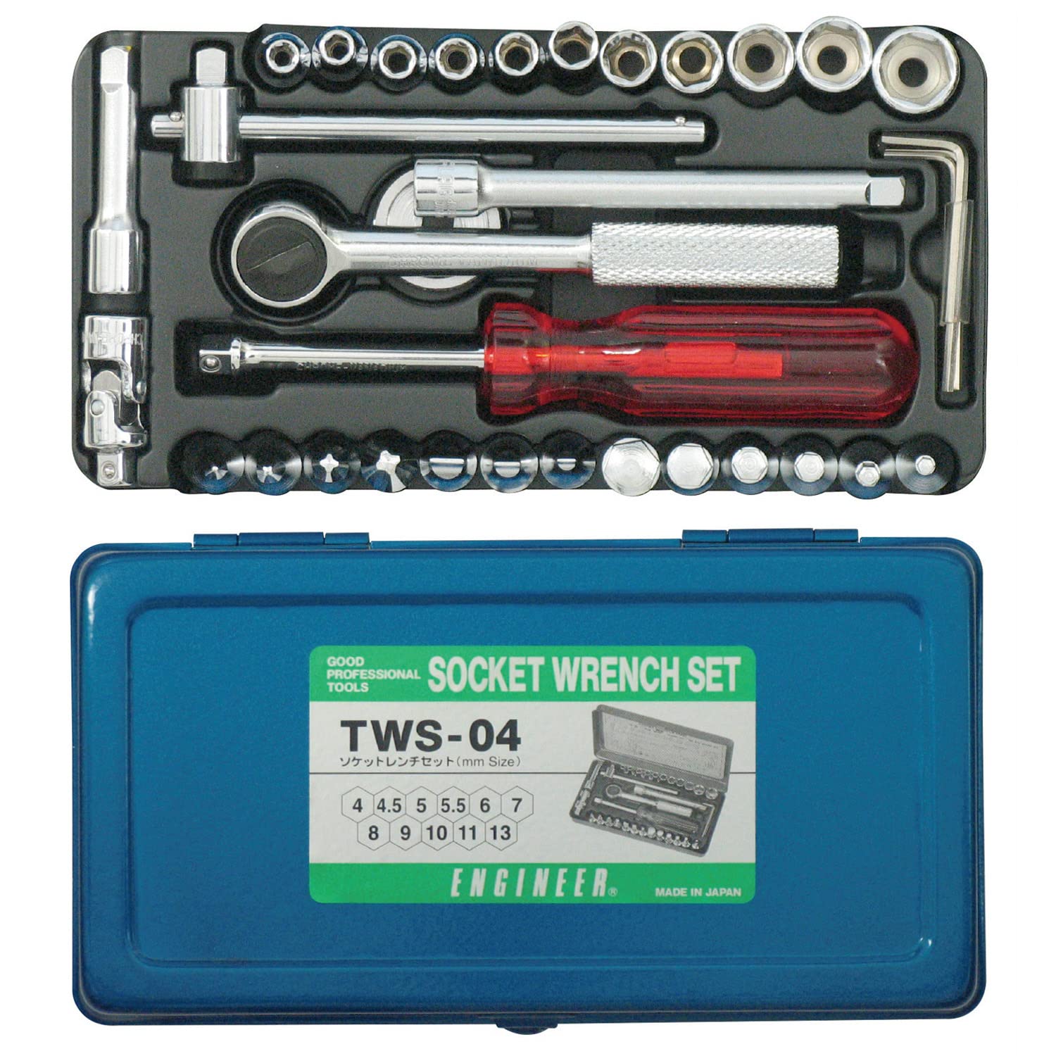 

ENGINEER Socket Wrench Set 34-Piece TWS-04