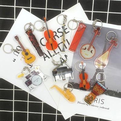 Acrylic Musical Instrument Keychain: Violin & Guitar Pendant