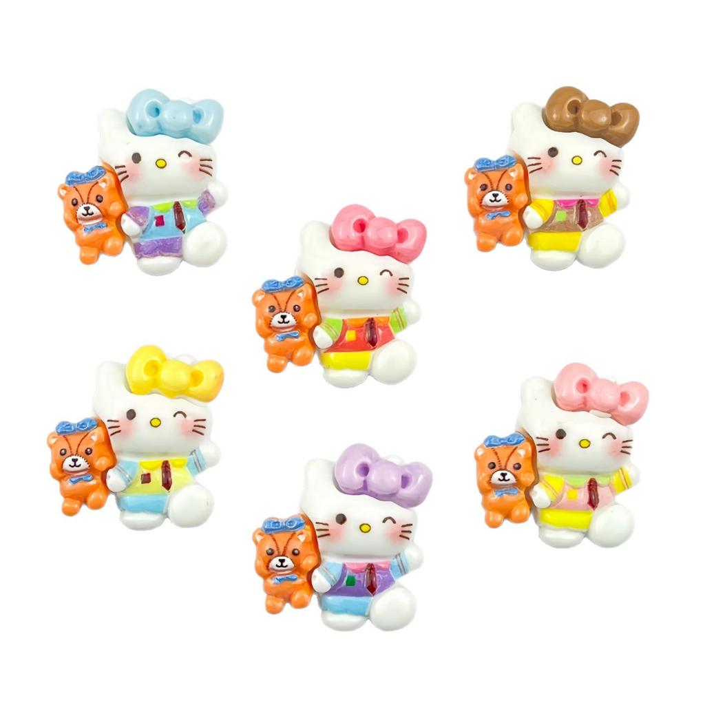 Cartoon Cat DIY Resin Accessories: Tie, Cream Glue, Phone Chain, Pendant, Buckle, Hair Clip, Ornaments.