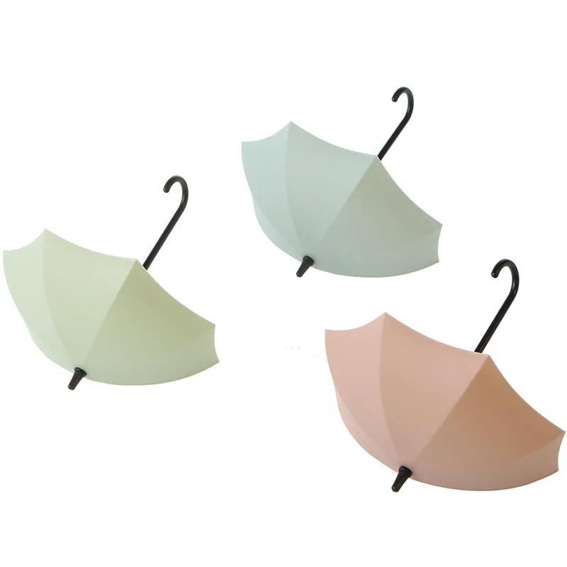 

3 шт./компл. Креативный настенный крючок в форме зонтика, цветной держатель для ключей, вешалка, настенный крючок, кухонный органайзер, аксессуары для ванной комнаты