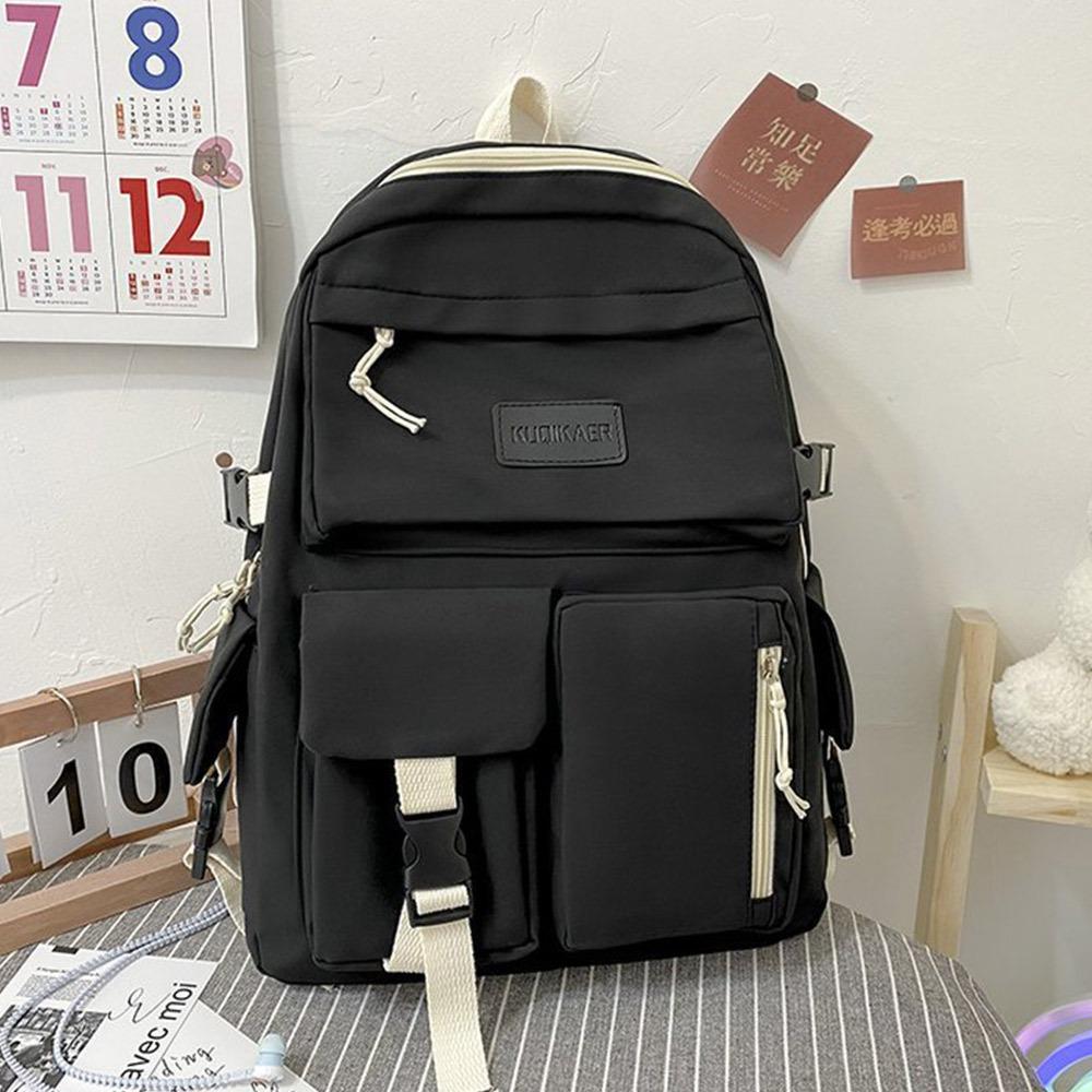 Fashion Nylon Backpack Large Capacity Korean Color School Bag Breathable Casual Book Bag Students