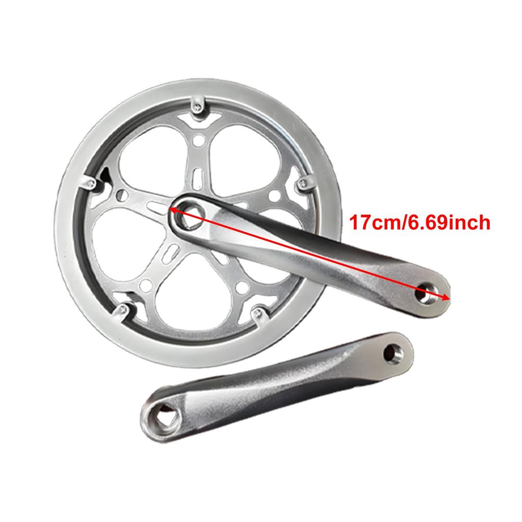 Chainring, Crank Arm, Single Crankset, Double Cover, Hollow Aluminum Alloy, Lightweight,