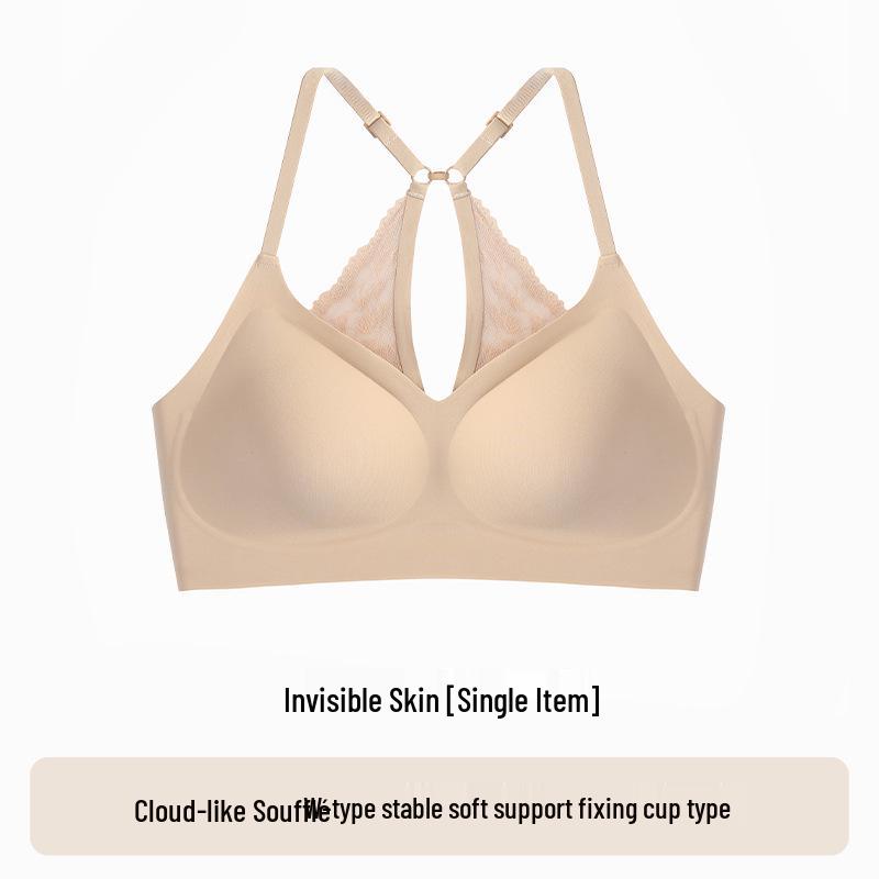 

Natural Support Lace Splicing Seamless Bra with Petal Embroidery and Double C Lifting for a Sexy, Beautiful Back F (suggested 85-140 jin)