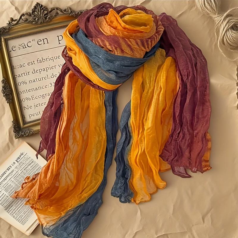Women's Elegant Multicolor Gradient Scarf Soft Lightweight Breathable Sacrf Spring/Fall/Winter Bohemian Style Accessory