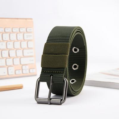 Cinto masculino com fivela de pino de nylon falso, cinto esportivo tático ao ar livre, cinto simples para calças