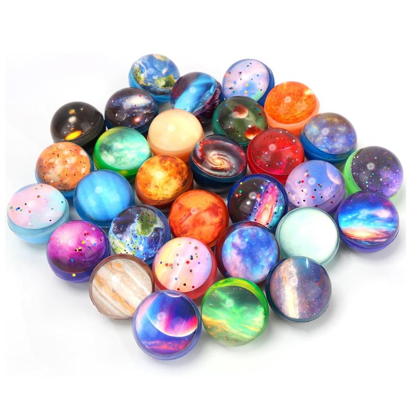 30PCS Solar System Planets Space Themed Party Favors For Kids Bouncy Balls 30MM Prizes Birthdays Gift Vending Machine Toys