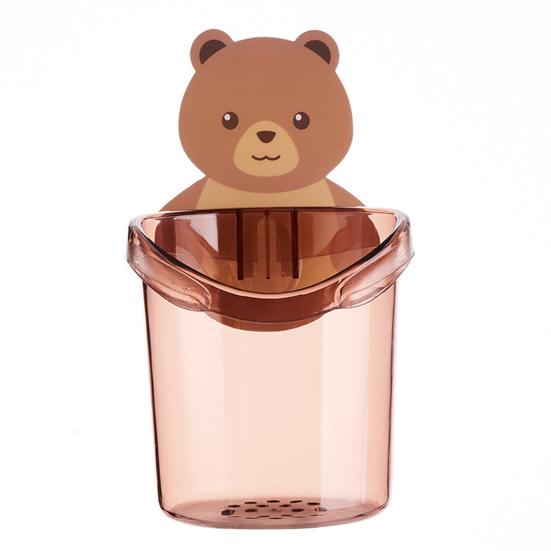 

Держатель для зубной щетки, очаровательная чашка для хранения медвежьих объятий, настенный сливной дизайн, простая организация, чашка для зубной щетки, принадлежности для ванной комнаты красный