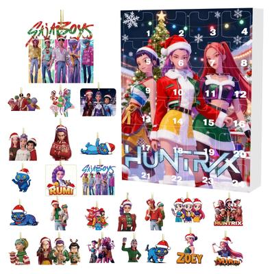 Key Chain Christmas Kpop Demon Hunting 24pcs Advent Calendar Surprise Blind Boxes Pendant For Halloween Mystery Box Gifts