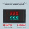 Digitales Spannungs-Strom-Messgerät für Ingenieure & Elektriker Genaue Messung mit LED-Anzeige Messbereich 50-500V/0-100A